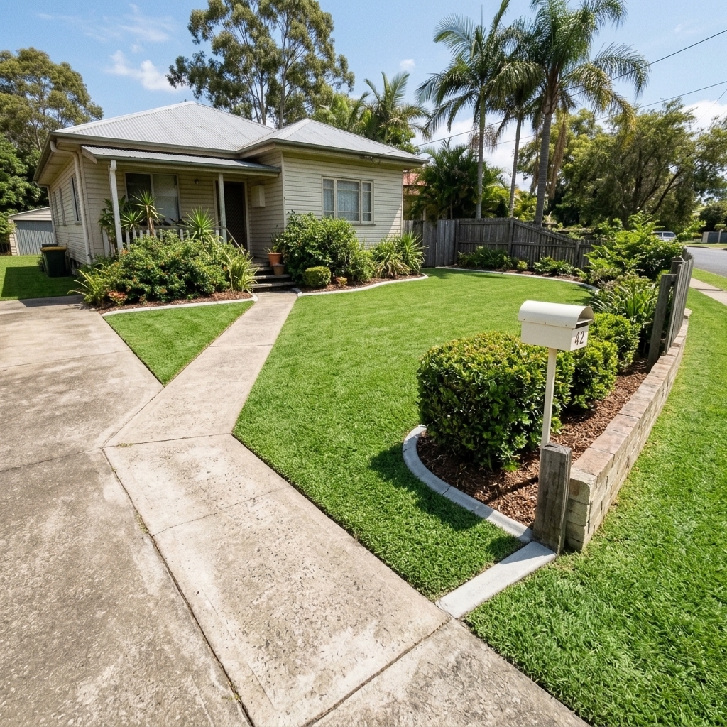 Tidy lawn and garden after Boss Mowing